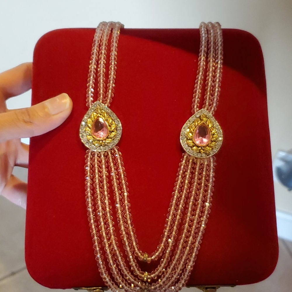 Pink Crystal necklace - Picture 4 of 7